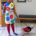 Twister girl with ladybug dog