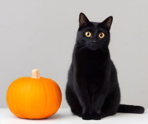 cat and pumpkin